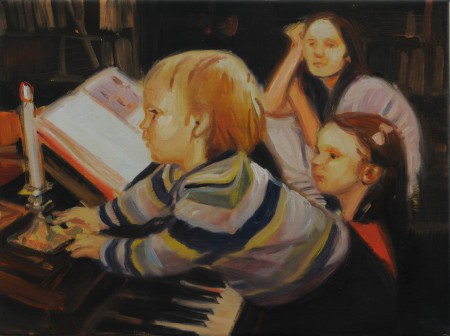 Zongoránál 30x40cm olaj vászon